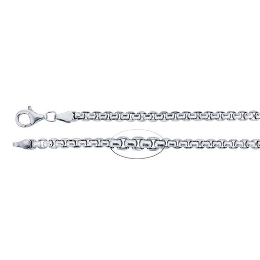 Sterling Silver Oxidized 3.6mm Rounded Box Chain