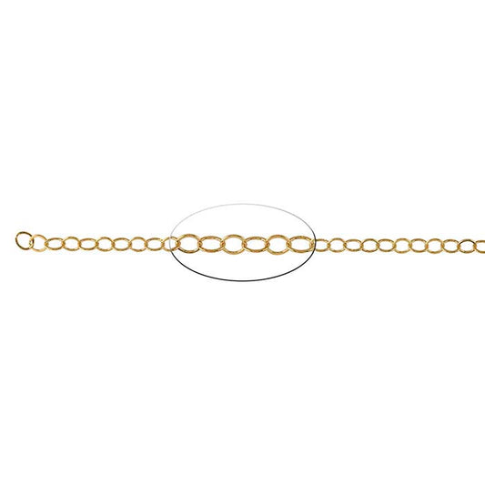 14/20 Yellow Gold-Filled 4.5mm Flat Oval Cable Chain, By the Foot