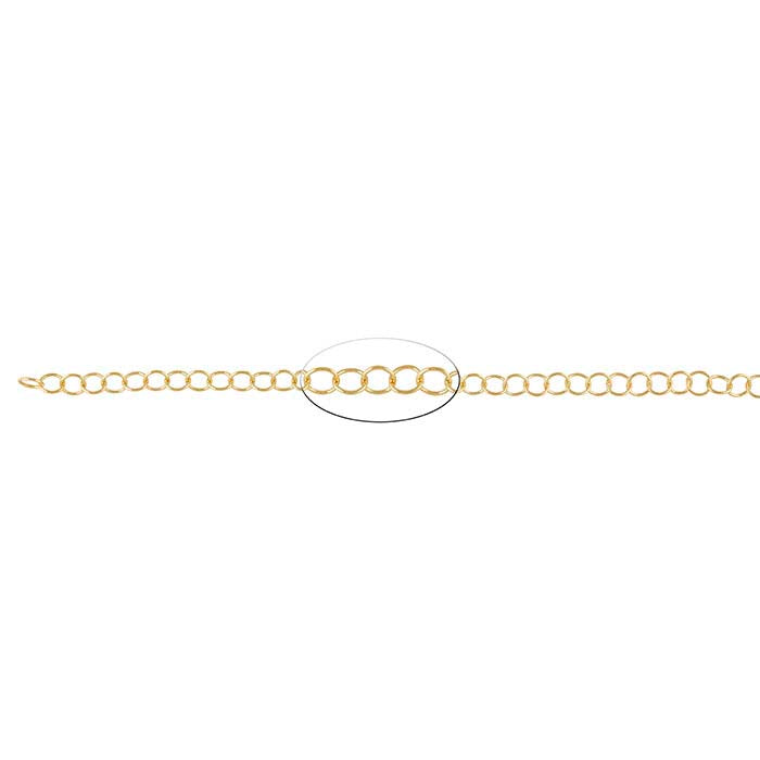 14/20 Yellow Gold-Filled 5mm Round Cable Chain, By the Foot