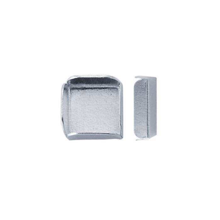 Sterling Silver 6 x 6mm Square Split-Wall Bezel Cup Setting