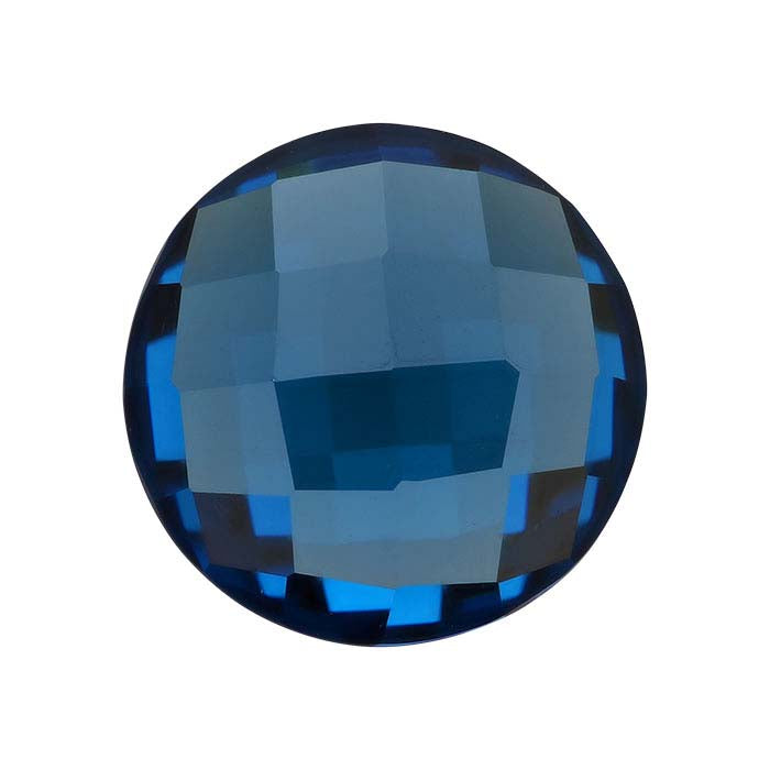 Blue CZ 5mm Round Rose-Cut Cabochon