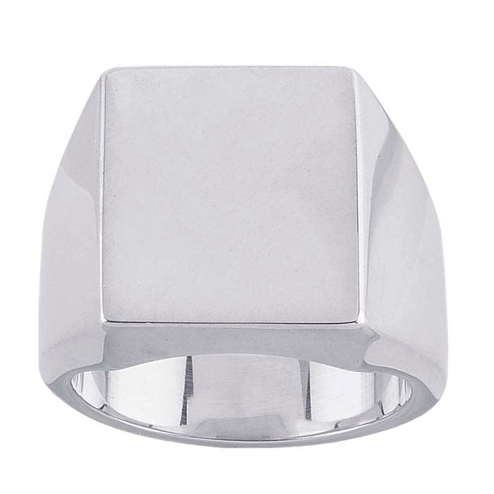 Sterling Silver 14 x 13mm Rectangle Signet Ring