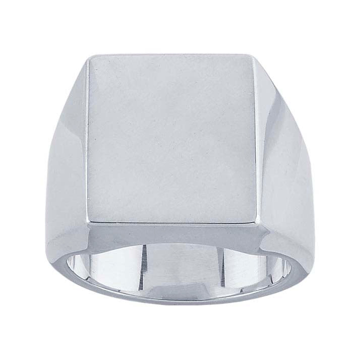 Sterling Silver 14 x 13mm Rectangle Signet Ring