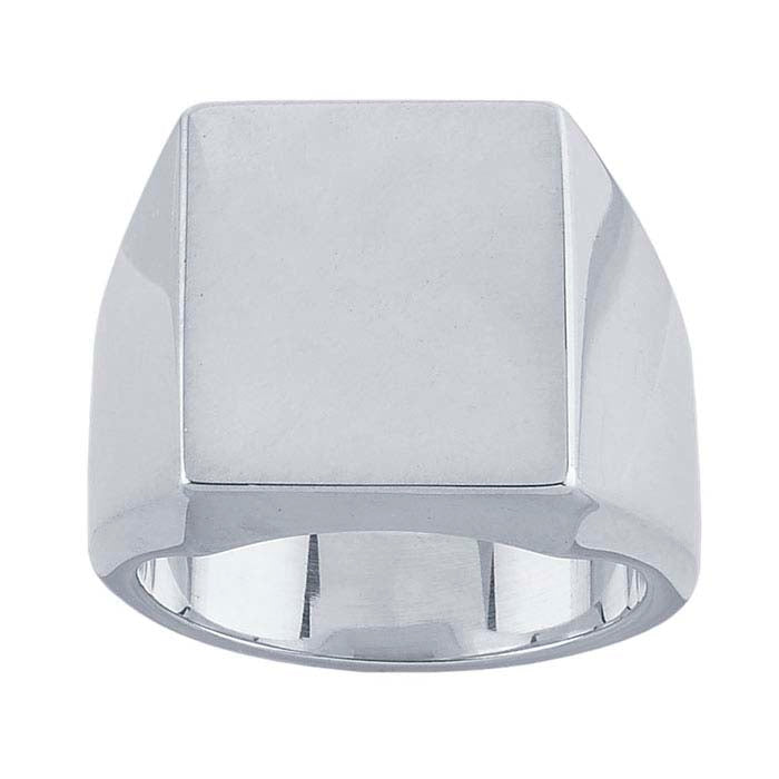 Sterling Silver 14 x 13mm Rectangle Signet Ring
