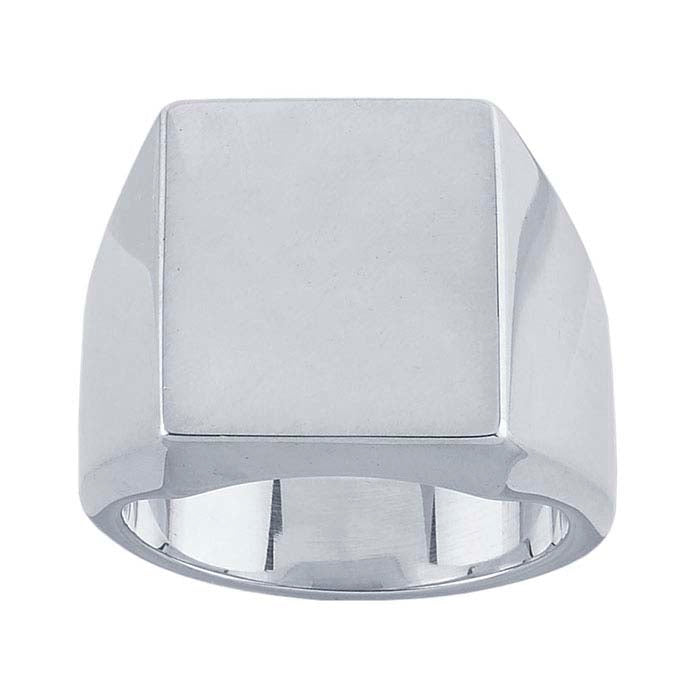 Sterling Silver 14 x 13mm Rectangle Signet Ring