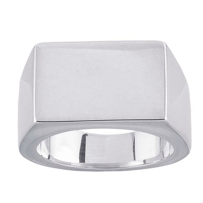 Sterling Silver 16 x 11mm Rectangle Signet Ring