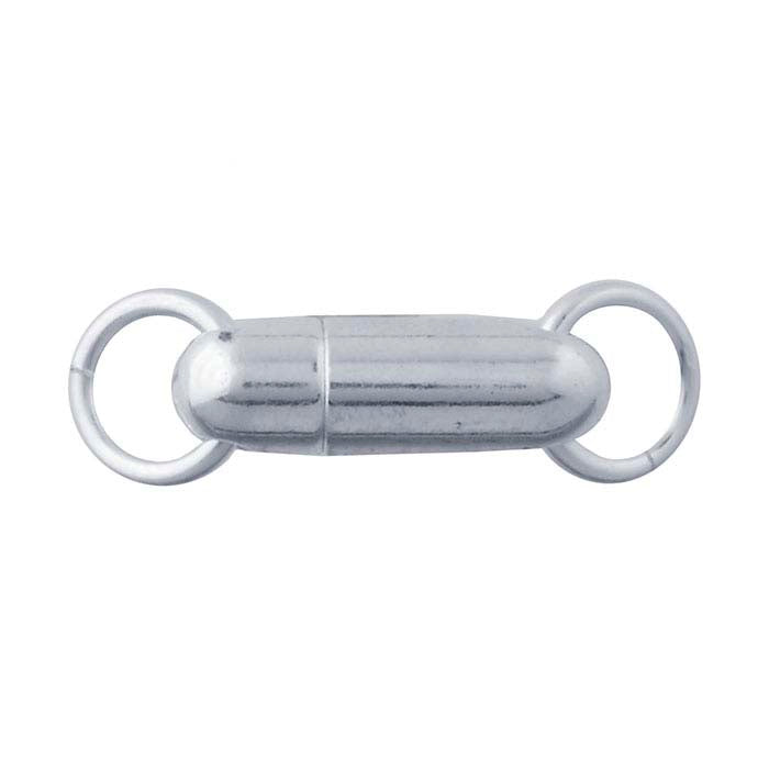 Fermoir magnétique capsule en argent sterling 14,5 x 4,7 mm