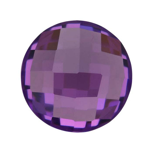 Purple CZ 6mm Round Rose-Cut Cabochon