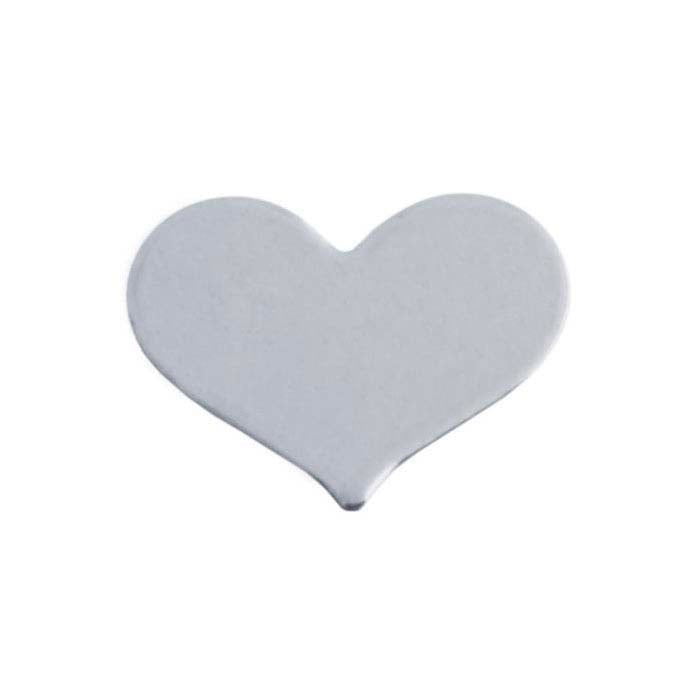 Sterling Silver 7 x 5mm Heart Stamping, 0.40mm