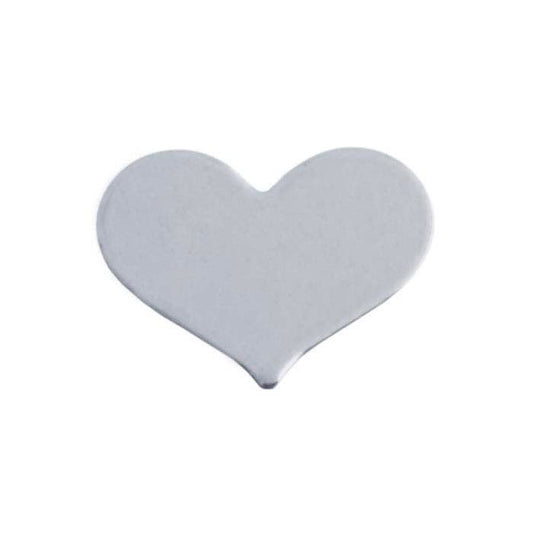 Sterling Silver 7 x 5mm Heart Stamping, 0.40mm