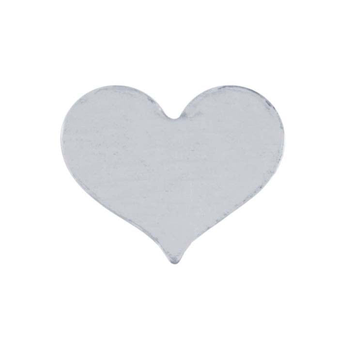 Sterling Silver 10 x 8mm Heart Stamping, 0.40mm