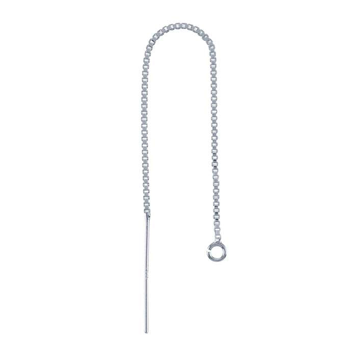 Sterling Silber Box Chain Ohrring mit offenem Ring