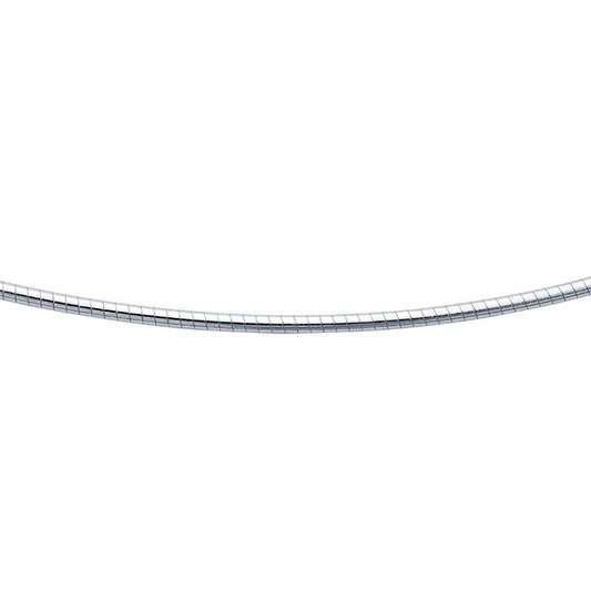 Sterling Silver 1.2mm Omega Round Neck Chain with Removable End Cap