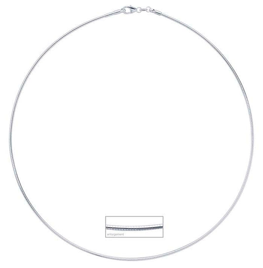 Sterling Silver 1.5mm Round Omega Neck Chain with Removable End Cap