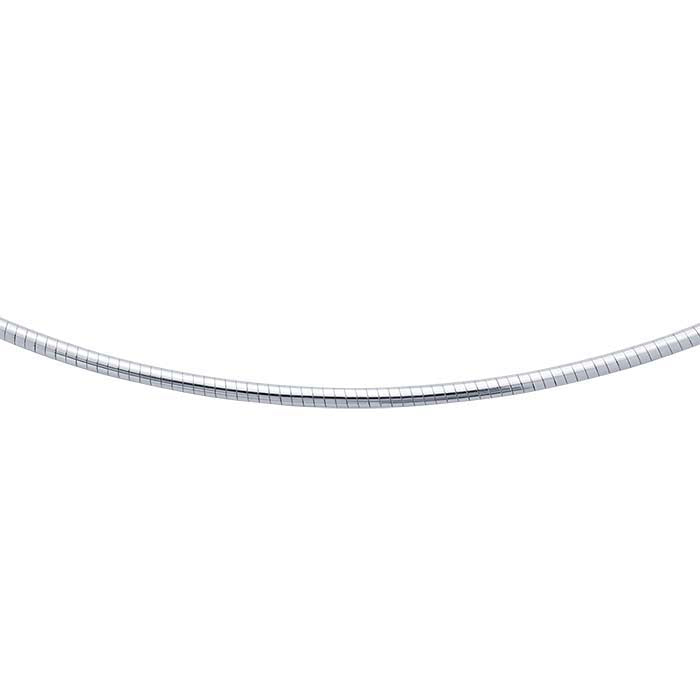 Sterling Silver 1.5mm Round Omega Neck Chain with Removable End Cap