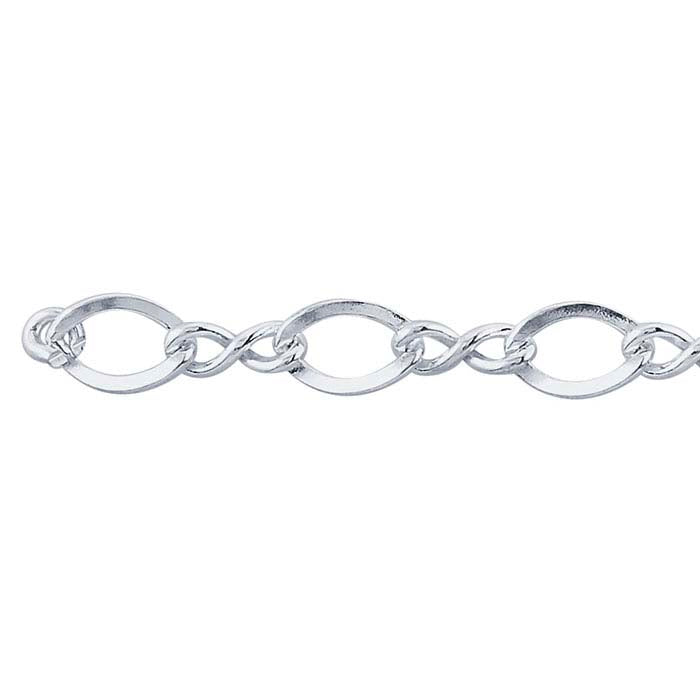 Sterling Silver 4.3mm Figure-Eight Chain, By the Foot
