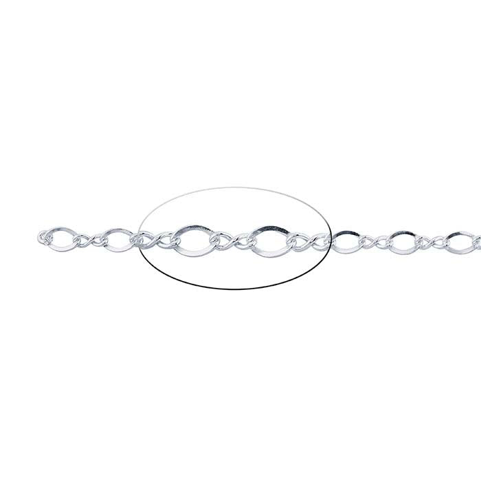 Sterling Silver 4.3mm Figure-Eight Chain, By the Foot