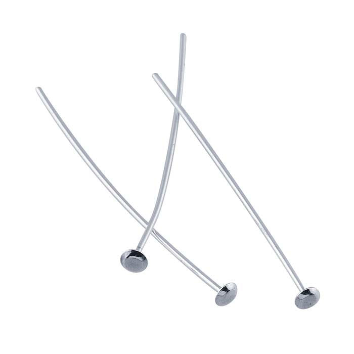 Sterling Silver 38.1mm 2.9mm Domed Head Pin, 1/2-Hard