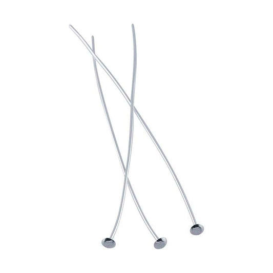 Sterling Silver 63.5mm 2.9mm Domed Head Pin, 1/2-Hard