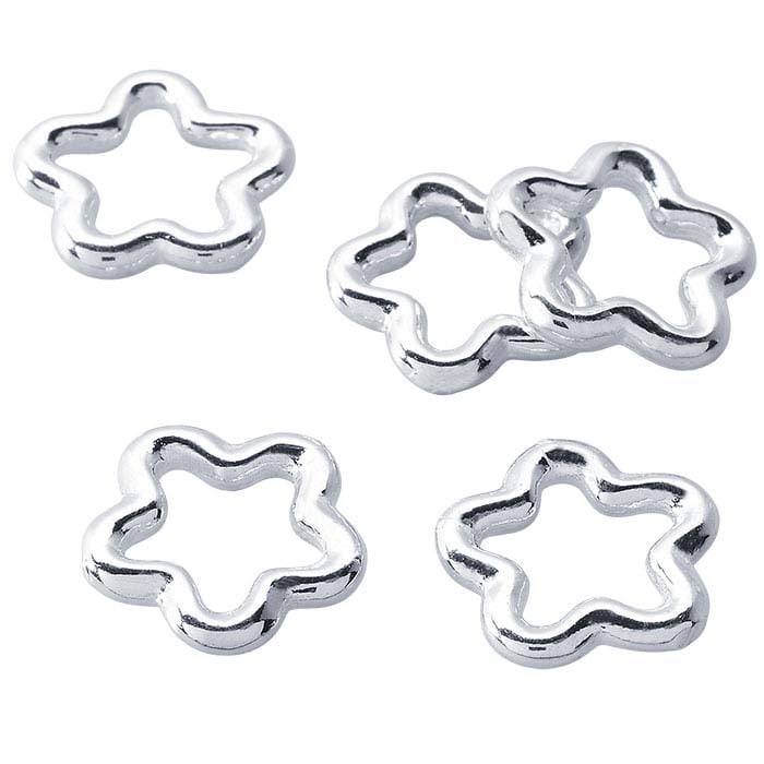 Sterling Silver 6mm Flower Closed Ring