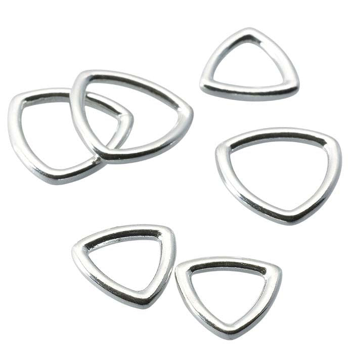 Anillo cerrado de triángulo redondeado de 8,6 mm en plata de ley