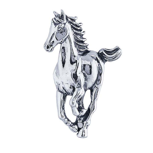 Sterling Silver Galloping Horse Pendant