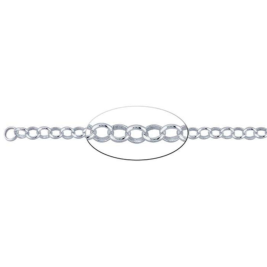 Sterling Silver 5.1mm Round Rolo Chain, By the Foot