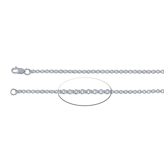 Sterling sølv 1,6 mm rund dobbel kabelkjede
