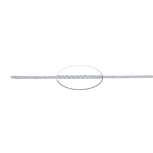 Sterling sølv 1,6 mm rund dobbel kabelkjede, per fot