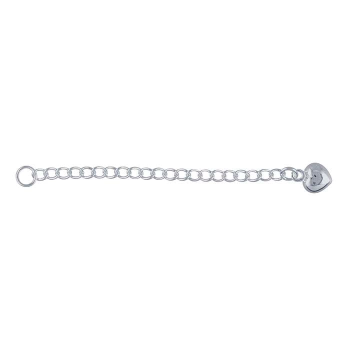 Sterling Silver Curb Heart-Accented Chain Extender