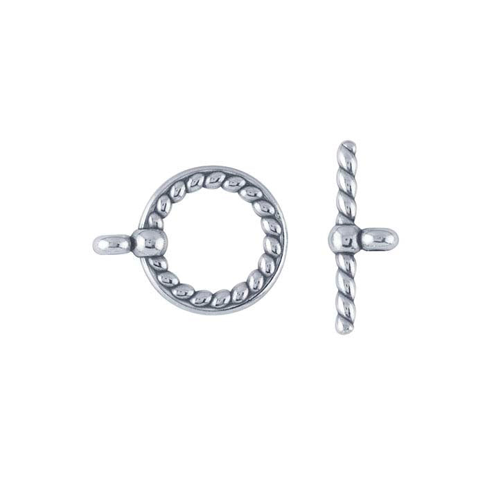 Sterling Silver 18.3 x 18.5mm Rope Toggle Clasp