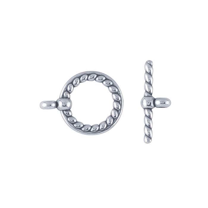 Silver 18.3 x 18.5mm Rope Toggle Clasp