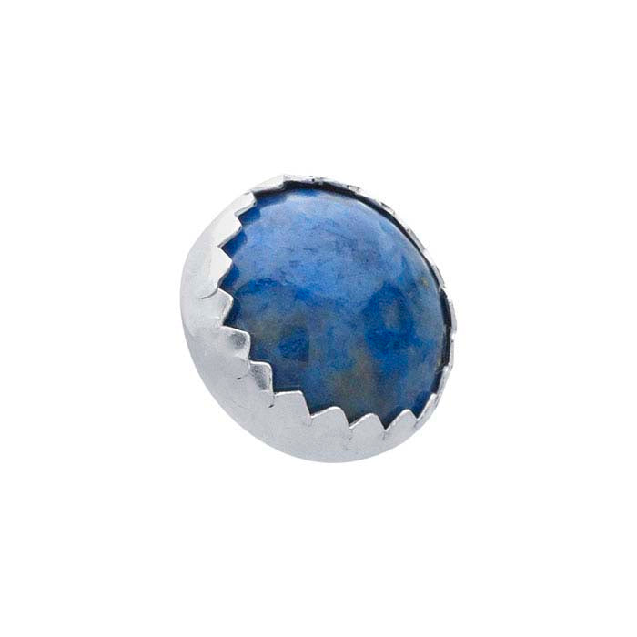 Impostazione a coppa con castone smerlato rotondo da 8 mm in argento puro 999
