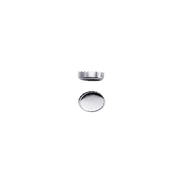 .999 Fine Silver 6 x 4mm Oval Serrated-Edge Bezel Cup Setting