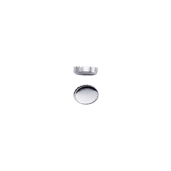 .999 Prata Fina 8 x 6mm Oval com Borda Serrilhada Configuração de Copo de Engaste