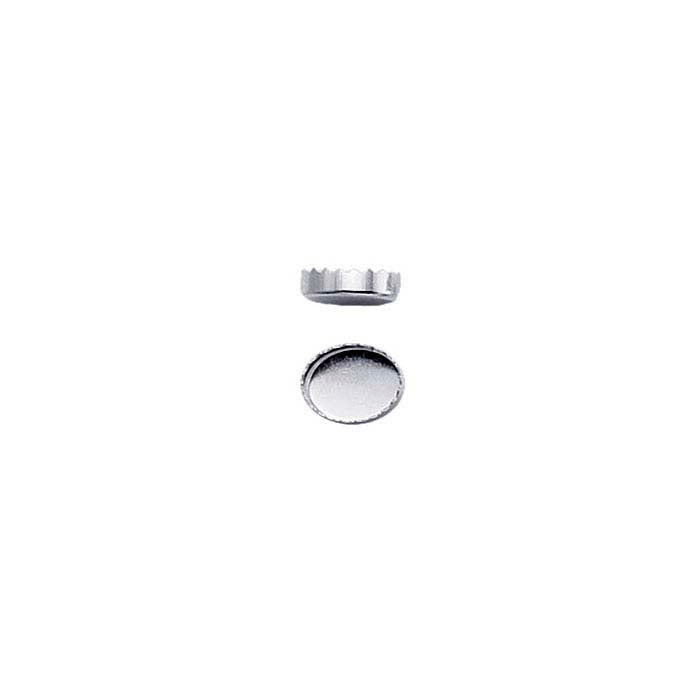 .999 Fine Silver 10 x 8mm Oval Serrated-Edge Bezel Cup Setting