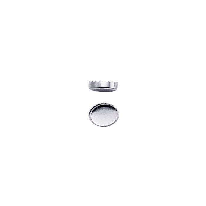 .999 Fine Silver 12 x 10mm Oval Serrated-Edge Bezel Cup Setting