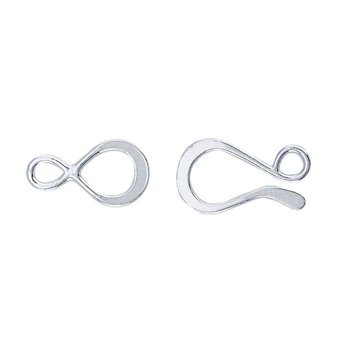 Chiusura a gancio e occhiello in argento sterling 23 x 7,1 mm