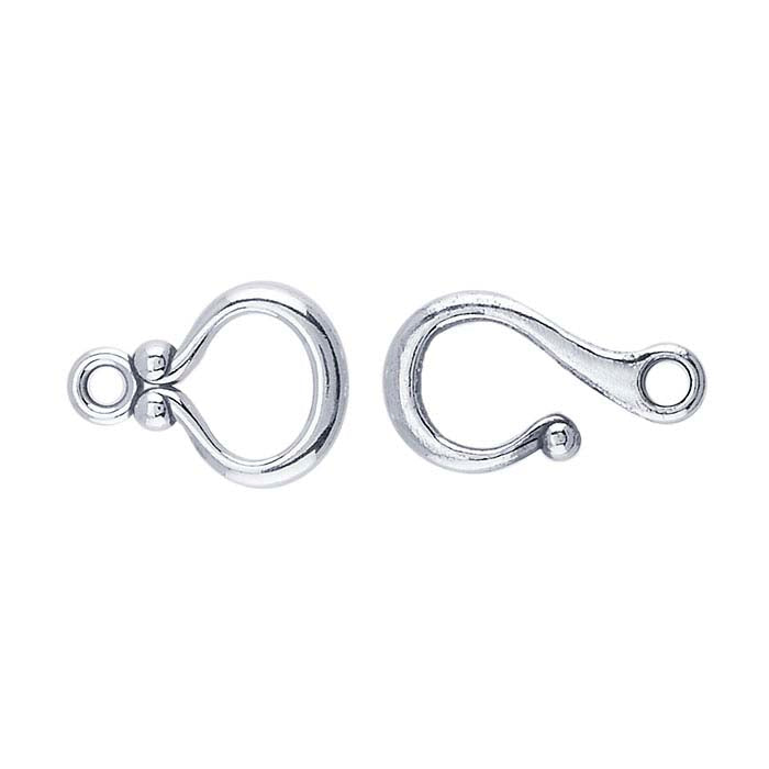 Sterling Silver 28.6 x 10.4mm Ball-End Hook & Eye Clasp