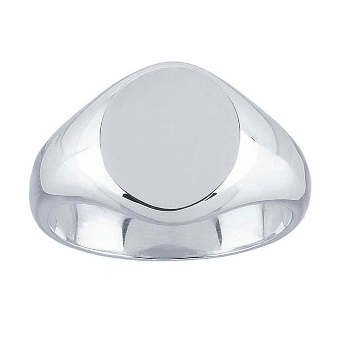 Sterling Silver 11 x 9mm Oval Signet Ring
