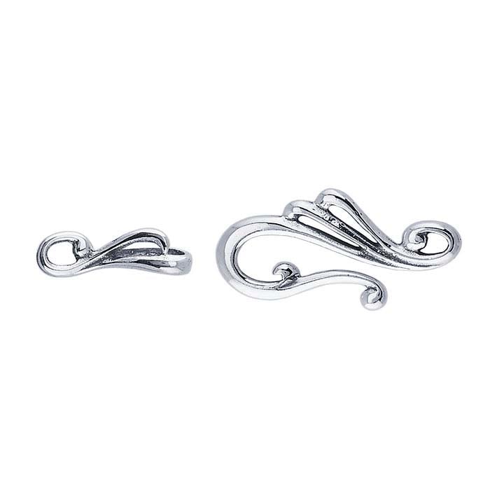 Sterling Silver 37.5 x 13.2mm Hook & Eye Clasp