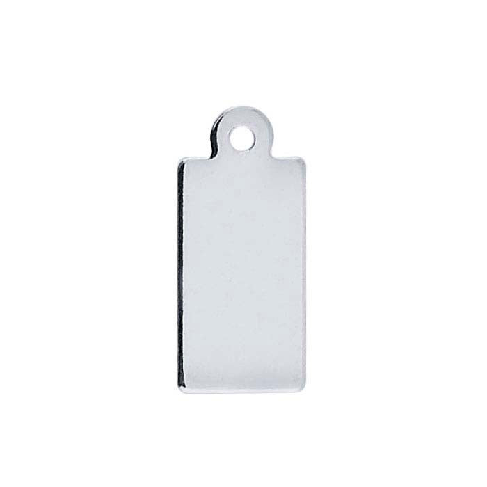 Sterling Silver 13.9 x 6.2mm Rectangle Tag, 0.51mm, Dead-Soft