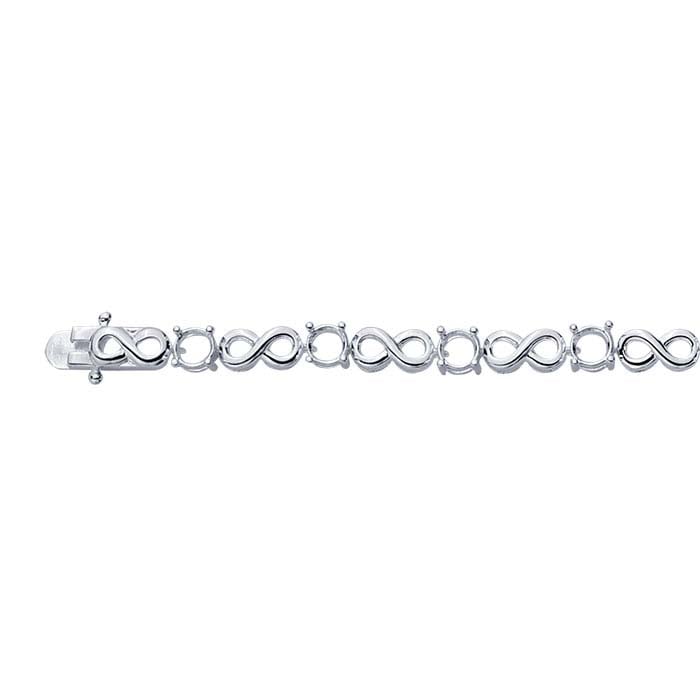 Sterling Silver 5mm Round Tennis Bracelet Mounting