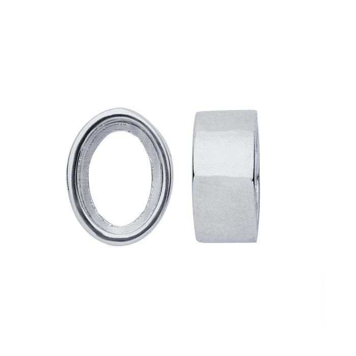 Sterling Silver Oval Tube Bezel Setting