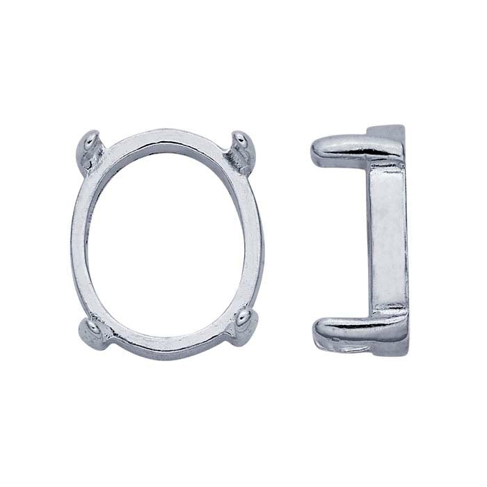 Sterling Silver Oval ReadySet™ Cabochon 4-Prong Setting