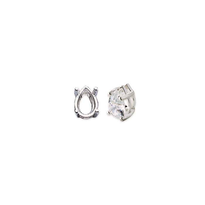 Sterling Silber 6 x 4mm Birne Vorgekerbt Legendary™ 4-Zacken-Fassung