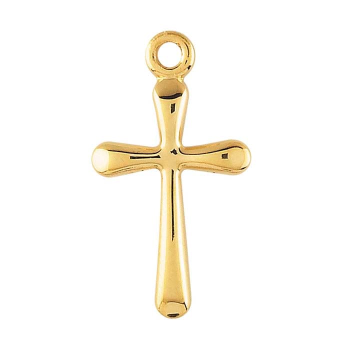 14/20 Yellow Gold-Filled Rounded Cross Pendant