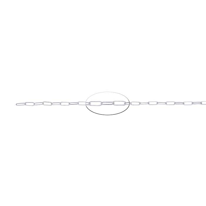 Sterling Silver 1,9 mm Platt Oval Kabelkedja, Per Fot