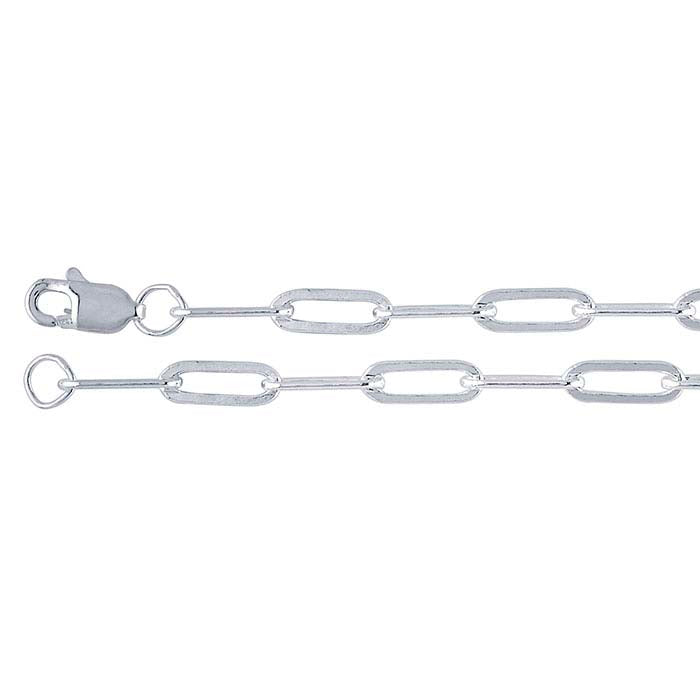 Catena a cavo ovale piatta in argento sterling 3,2 mm