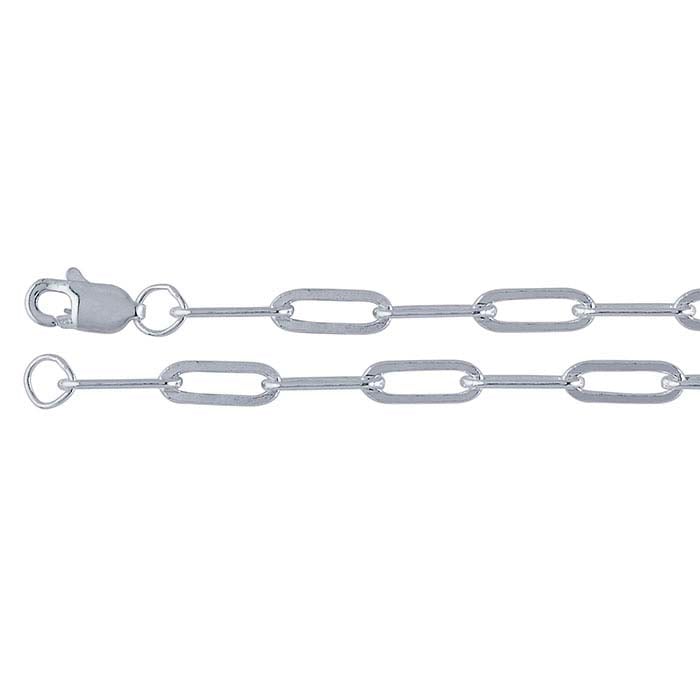 Sterling Silver 3,2 mm Platt Oval Kabelkedja